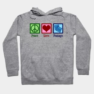 Peace Love Postage Stamps Hoodie